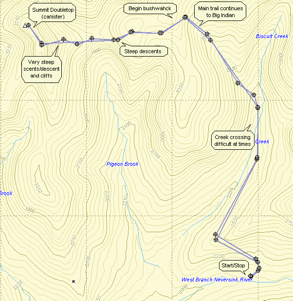 Catskill 35 peak map