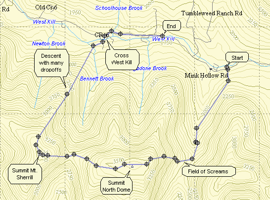 Catskill 35 peak map